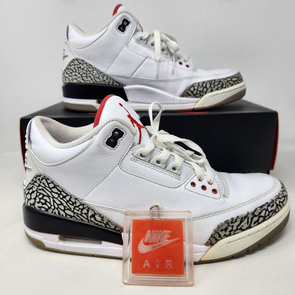Jordan 3 Retro 88 White Cement Fire Red Black 580775-160 Mens Size 10